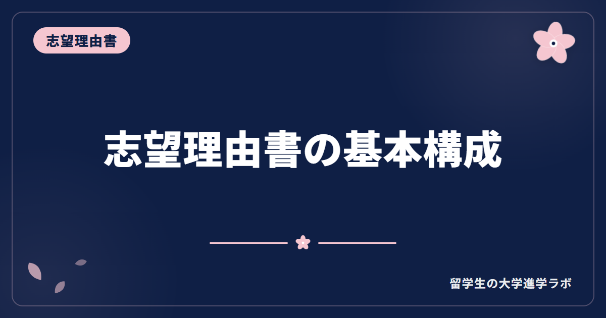 志望理由書の基本構成【留学生版の型】